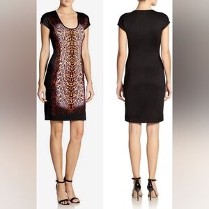 Just Cavalli Leopard Print Ponte Dress Size 44 US 8 NWT